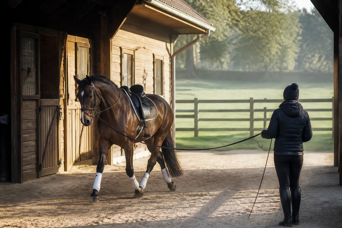 Échauffer son cheval avant le travail